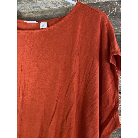 Cato Women's Sz M Dark Orange Sleeveless Ruched Sides Top - Picture 3 of 11